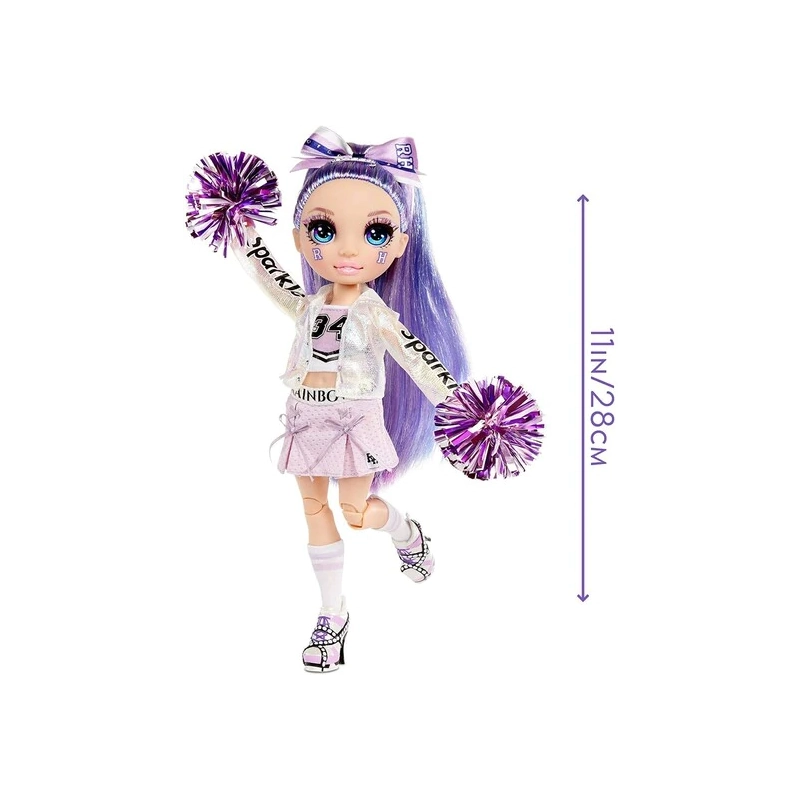 Rainbow High Cheer Dolls 2 Pack - Sunny Madison and Violet Willow,  Articulated Fashion Dolls with Pom Poms